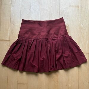 Wilson Orange Pleated Skater Skirt